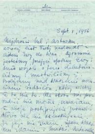 Portada:Carta dirigida a Aniela y Arthur Rubinstein. Kansas City (Missouri), 01-09-1956