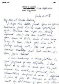 Portada:Carta dirigida a Arthur Rubinstein. Kansas City (Missouri), 11-07-1954