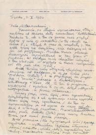 Portada:Carta dirigida a Aniela y Arthur Rubinstein. Kansas City (Missouri), 11-10-1950