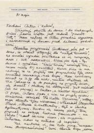 Portada:Carta dirigida a Aniela y Arthur Rubinstein. Kansas City (Missouri), 10-05-1951