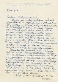 Portada:Carta dirigida a Aniela y Arthur Rubinstein. Kansas City (Missouri), 24-12-1952