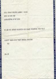 Portada:Telegrama dirigido a Aniela y Arthur Rubinstein. Kansas City (Missouri), 07-05-1968