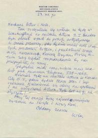 Portada:Carta dirigida a Aniela y Arthur Rubinstein. Kansas City (Missouri), 23-12-1970