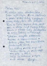 Portada:Carta dirigida a Aniela Rubinstein. Varsovia (Polonia), 06-01-1983