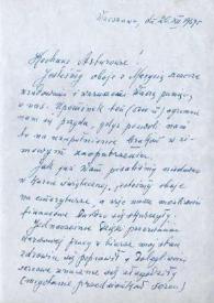 Portada:Carta dirigida a Aniela y Arthur Rubinstein. Varsovia (Polonia), 20-12-1969