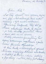 Portada:Carta dirigida a Aniela Rubinstein. Varsovia (Polonia), 16-11-1971