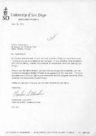 Portada:Carta dirigida a Arthur Rubinstein. San Diego (California), 10-07-1975