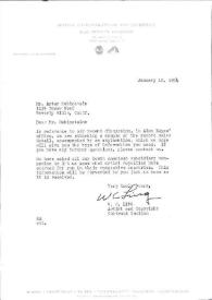 Portada:Carta dirigida a Arthur Rubinstein. Nueva York, 12-01-1954