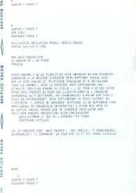 Portada:Telegrama dirigido a Aniela Rubinstein. París (Francia), 26-03-1978