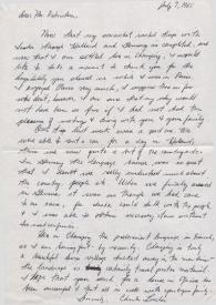 Portada:Carta dirigida a Aniela Rubinstein. Champéry (Suiza), 07-07-1965