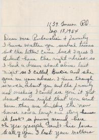 Portada:Carta dirigida a Aniela Rubinstein. Beverly Hills (California), 13-09-1954