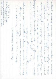Portada:Carta dirigida a Aniela Rubinstein. Nueva York, 21-06-1951