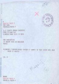 Portada:Telegrama dirigido a Aniela Rubinstein. Clarens Vaud (Suiza), 21-12-1982