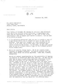Portada:Carta dirigida a Arthur Rubinstein. Nueva York, 23-11-1953