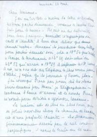 Portada:Carta dirigida a Aniela Rubinstein. París (Francia)