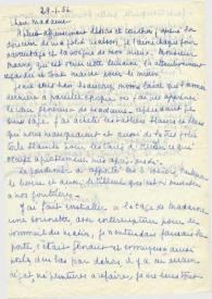 Portada:Carta dirigida a Aniela Rubinstein. París (Francia), 29-01-1956
