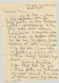 Portada:Carta dirigida a Aniela Rubinstein. Nueva York, 16-01-1947