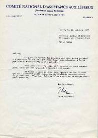 Portada:Carta dirigida a Arthur Rubinstein. París (Francia), 11-10-1978