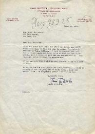 Portada:Carta dirigida a Aniela Rubinstein. Nueva York, 23-03-1959
