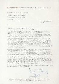 Portada:Carta dirigida a Arthur Rubinstein. Frankfurt (Alemania), 06-11-1973