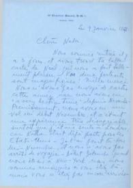 Portada:Carta dirigida a Aniela y Arthur Rubinstein. Londres (Inglaterra), 09-01-1971