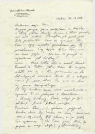 Portada:Carta dirigida a Aniela Rubinstein. Reinach (Suiza), 16-03-1984