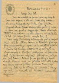 Portada:Carta dirigida a Aniela Rubinstein. Varsovia (Polonia), 22-09-1955