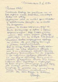 Portada:Carta dirigida a Aniela Rubinstein. Varsovia (Polonia), 08-11-1978