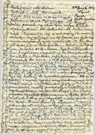 Portada:Carta dirigida a Aniela Rubinstein. Kaunas (Lituania), 09-10-1940