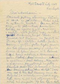 Portada:Carta dirigida a Aniela y Arthur Rubinstein. Los Angeles (California), 18-02-1947