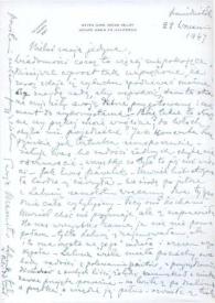 Portada:Carta dirigida a Aniela Rubinstein. Indian Valley, Novato (California), 22-09-1947