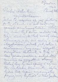 Portada:Carta dirigida a Aniela y Arthur Rubinstein. Beverly Hills (California), 02-12-1948