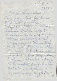 Portada:Carta dirigida a Aniela y Arthur Rubinstein. Beverly Hills (California), 01-02-1950