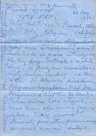 Portada:Carta dirigida a Aniela y Arthur Rubinstein. Beverly Hills (California), 22-05-1950