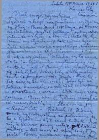 Portada:Carta dirigida a Aniela Rubinstein. Kansas City (Missouri), 17-05-1952