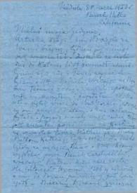 Portada:Carta dirigida a Aniela y Arthur Rubinstein. Beverly Hills (California), 08-03-1953