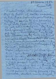 Portada:Carta dirigida a Aniela Rubinstein. Kansas City (Missouri), 29-03-1954