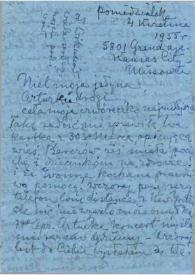 Portada:Carta dirigida a Aniela y Arthur Rubinstein. Kansas City (Missouri), 04-04-1955