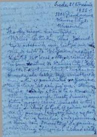 Portada:Carta dirigida a Aniela y Arthur Rubinstein. Kansas City (Missouri), 21-09-1955