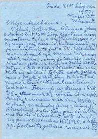 Portada:Carta dirigida a Aniela y Arthur Rubinstein y sus hijos. Kansas City (Missouri), 21-08-1957