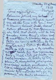 Portada:Carta dirigida a Aniela Rubinstein y sus hijos. Nueva York, 24-03-1958