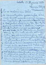 Portada:Carta dirigida a Aniela y Arthur Rubinstein. Kansas City (Missouri), 17-01-1959