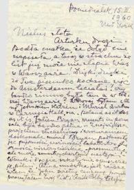 Portada:Carta dirigida a Aniela y Arthur Rubinstein. Nueva York, 15-02-1960