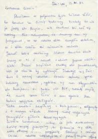 Portada:Carta dirigida a Aniela Rubinstein. Varsovia (Polonia), 15-10-1991