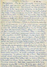 Portada:Carta dirigida a Wanda Labunski y Aniela Rubinstein. Londres (Inglaterra), 03-12-1944