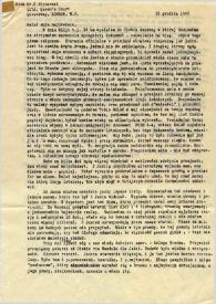 Portada:Carta dirigida a Aniela Rubinstein. Londres (Inglaterra), 26-12-1945