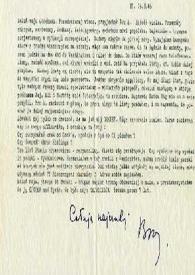 Portada:Carta dirigida a Aniela Rubinstein. Nueva York, 26-08-1946