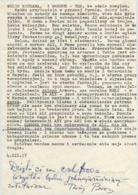 Portada:Carta dirigida a Aniela Rubinstein. Beverly Hills (California), 04-03-1957
