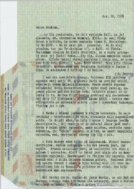 Portada:Carta dirigida a Aniela Rubinstein. Beverly Hills (California), 29-10-1958