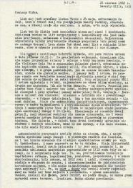 Portada:Carta dirigida a Aniela Rubinstein. Beverly Hills (California), 27-06-1962